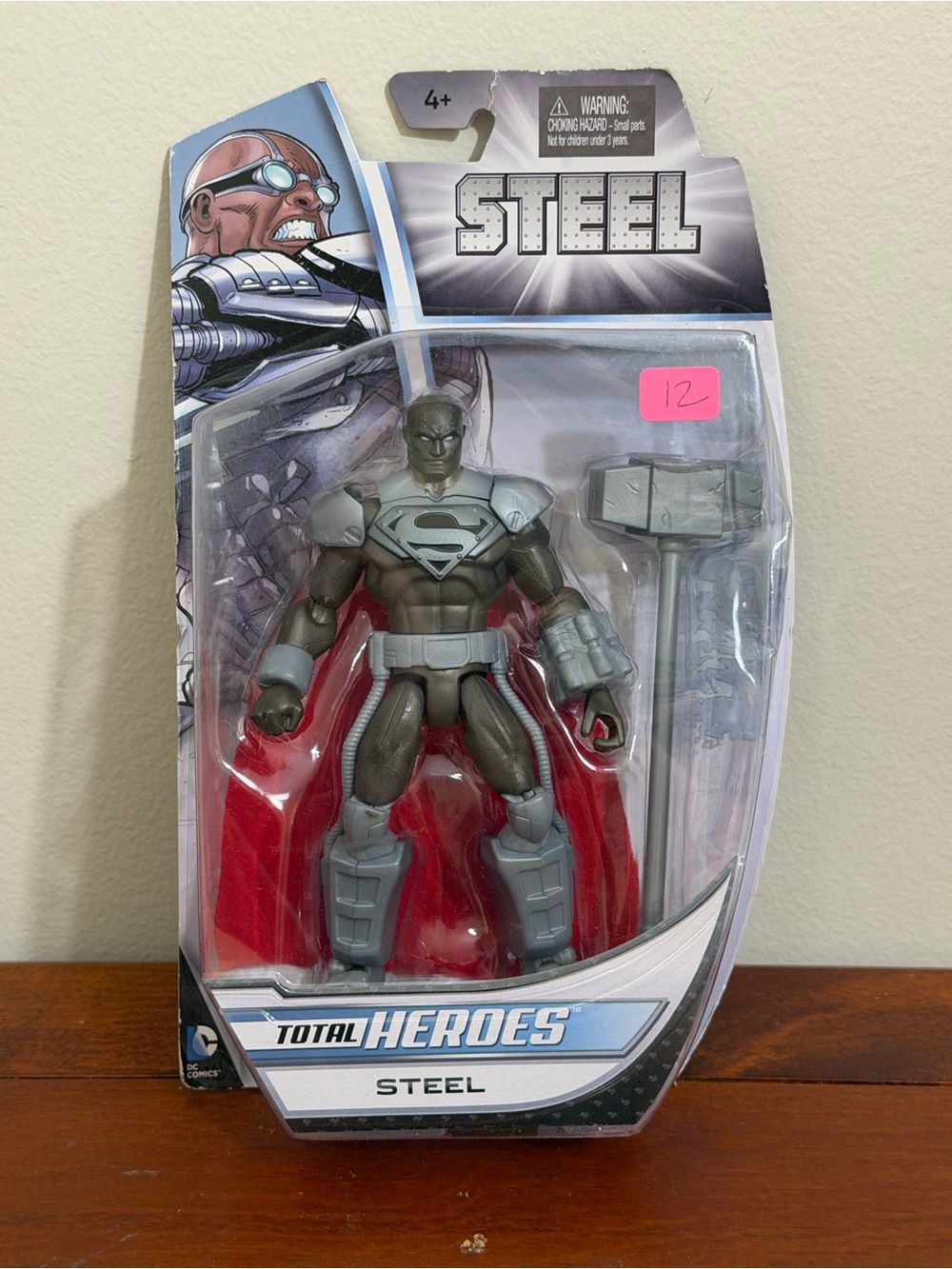 Mattel Steel Action Figure - Gray, Silver, Red Cape